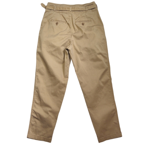 GAP High Rise Pleated Chinos with Belt Women's Size 4 Pleated Front Tan - Picture 2 of 10